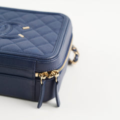 Chanel Filigree Vanity Navy Blue Caviar - Series 29