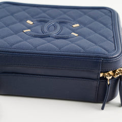 Chanel Filigree Vanity Navy Blue Caviar - Series 29