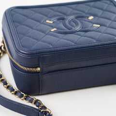 Chanel Filigree Vanity Navy Blue Caviar - Series 29