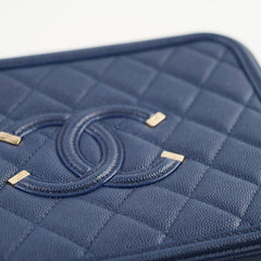 Chanel Filigree Vanity Navy Blue Caviar - Series 29