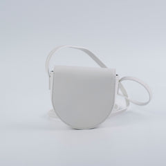 Celine Cuir Mini Triomphe White Crossbody Bag