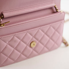 Chanel Wallet on Chain (WOC) Caviar Pink Microchip
