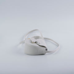 Celine Cuir Mini Triomphe White Crossbody Bag