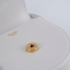 Celine Cuir Mini Triomphe White Crossbody Bag