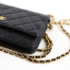 Chanel Caviar WOC Wallet On Chain Black