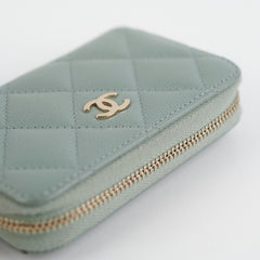 Chanel Blue/Grey Zipper Card Holder