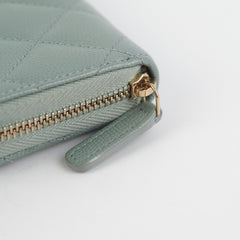 Chanel Blue/Grey Zipper Card Holder