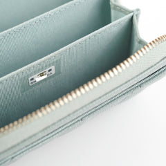 Chanel Blue/Grey Zipper Card Holder
