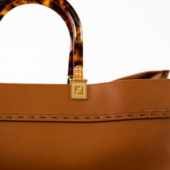 Fendi Sunshine Medium Shopping Tote Brown