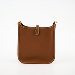 Hermes Mini Evelyn Clemence Gold W Stamp