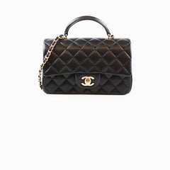 Chanel Mini Rectangular Top Handle Black Lambskin CGHW