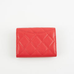 Chanel Small Flap Caviar Red Card Holder