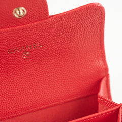 Chanel Small Flap Caviar Red Card Holder