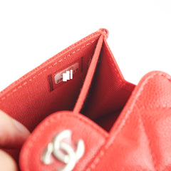 Chanel Small Flap Caviar Red Card Holder