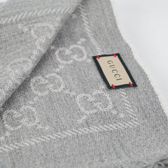 Gucci GG Supreme Wool Scarf Grey