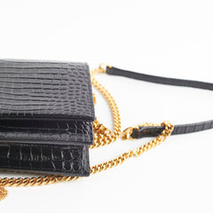 Saint Laurent Kate Tassel Black Wallet On Chain WOC
