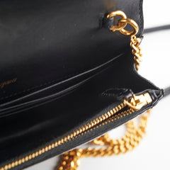 Saint Laurent Kate Tassel Black Wallet On Chain WOC