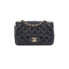 Chanel Mini Rectangular Lambskin Black Bag