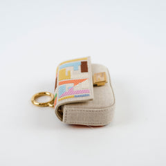 Fendi Kuban Canvas FF Embroidered Nano Baguette Charm