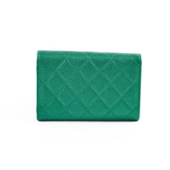 Chanel 18S Caviar Wallet Iridescent Emerald Green