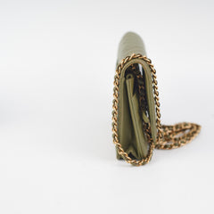 Chanel Wallet On Chain WOC Green Chevron