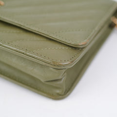 Chanel Wallet On Chain WOC Green Chevron