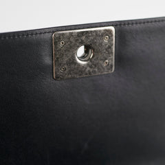 Chanel Old Medium Boy Chevron Black Bag