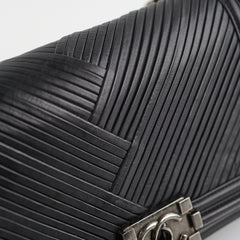 Chanel Old Medium Boy Chevron Black Bag