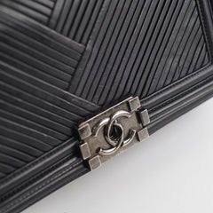 Chanel Old Medium Boy Chevron Black Bag