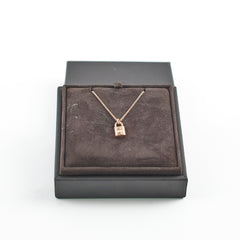 Hermes Kelly Cadenas Necklace Rose Gold with Diamonds