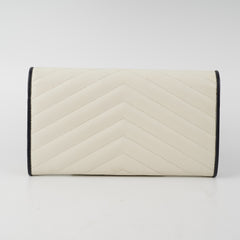 Saint Laurent White Monogram Long Envelope Wallet