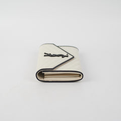 Saint Laurent White Monogram Long Envelope Wallet
