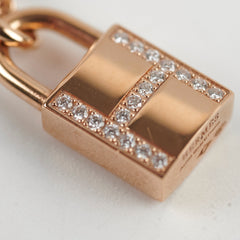 Hermes Kelly Cadenas Necklace Rose Gold with Diamonds