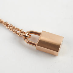 Hermes Kelly Cadenas Necklace Rose Gold with Diamonds