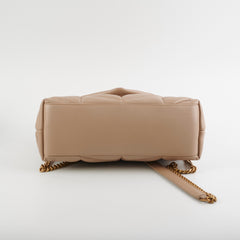Saint Laurent Small Puffer Lou Beige Shoulder Bag