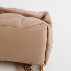 Saint Laurent Small Puffer Lou Beige Shoulder Bag