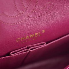 Chanel M/L Tweed Purple Classic Flap Shoulder Bag
