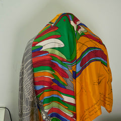 Hermes Grey/Yellow 140cm Scarf