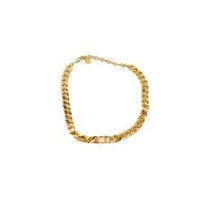 Christian Dior Yellow Gold CD Necklace Costume Jewellery