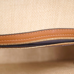 Fendi Raffia Vitello Medium Baguette Beige