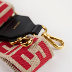 Fendi FF Jacquard Canvas Strap Red/Beige