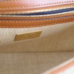 Fendi Raffia Vitello Medium Baguette Beige