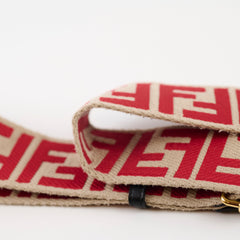 Fendi FF Jacquard Canvas Strap Red/Beige