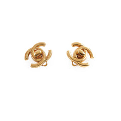 Chanel Vintage CC Turnlock Logo Clip on Earrings