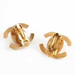 Chanel Vintage CC Turnlock Logo Clip on Earrings