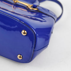 Gucci Patent Bright Bit Tote Blue