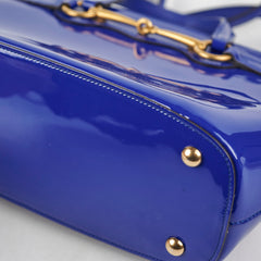 Gucci Patent Bright Bit Tote Blue