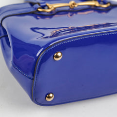 Gucci Patent Bright Bit Tote Blue