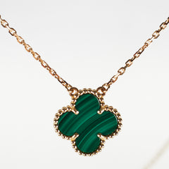 Van Cleef & Arpels Vintage Alhambra Malachite Necklace