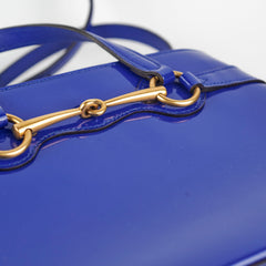 Gucci Patent Bright Bit Tote Blue